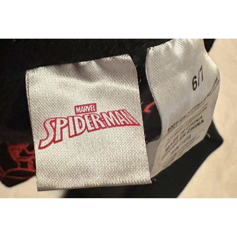 Marvel Spider-Man Kids Black Graphic‎ Pullover Hoodie Sweatshirt Size 6/7